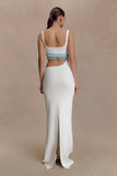 Ruvic Knit Maxi Beaded Dress White