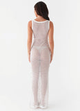Penida Shell Knit Maxi Dress White