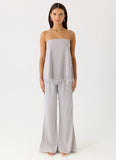 Sorena Low Rise Flared Pants - Misty Blue