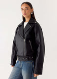 Ethan PU Biker Jacker Black