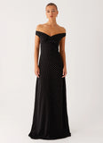 Melany Maxi Dress Black Polka Dot