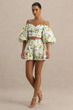 Pixel Lemon Floral Print Shorts