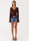 Halo Knit Top Chocolate