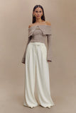 Jacqueline Pleated Wide Leg Pants Ivory