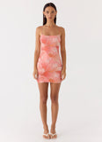 Liyah Beaded Mini Dress Papaya