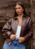 Indara Bomber Jacket Chocolate