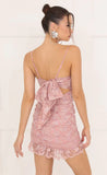 Sequin Lace Bodycon Dress in Pink