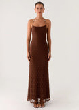 Promise Me Lace Maxi Dress Chocolate