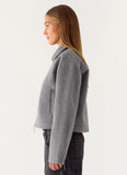 Enzo Faux Wool Jacket Grey