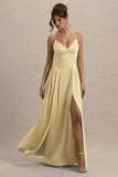 Jonas Lemon Plunge Neck Maxi Dress With Cami Straps