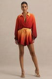 Gold Coast Ombre Satin Shorts with Draw String Detail