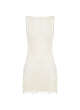 Miracle Beaded Crochet Mini Dress Ivory