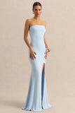 Melva Powder Blue Bandeau Maxi Dress