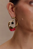 Marna Large Hoop Earrings With Stones Gold