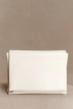 Kiera Faux Leather Oversized Clutch Ivory