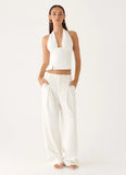 Sora Low Rise Pant White