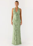 Ask You Twice Maxi Dress Blurred Lime