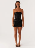 Moorey Beaded Mini Dress Black