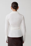 Eugenia Wrap Cotton Shirt White
