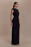 Samara Sleeveless Diamante Maxi Dress Black