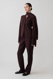 Lara Knit Cardigan With Scarf Chocolate