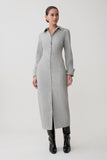 Dorian Fitted Shirt Midi Dress Charcoal Marle