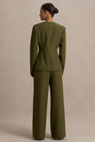 Silvia Olive Straight Leg Trousers