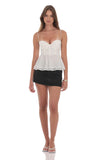 Polka Dot Peplum Top in Ivory