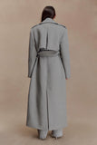 Levi Long Trench Wool Coat Grey Marle