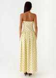 Andorra Maxi Dress Yellow Polkadot