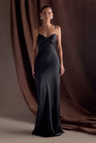 Lilly Sweetheart Satin Maxi Dress Black