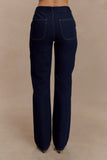 Remington V Front Straight Leg Jeans Indigo Blue