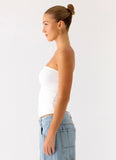 Adrienna Strapless Top White