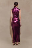 Veronica Sequin Midi Dress Plum