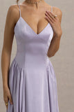 Jonas Lilac Plunge Neck Maxi Dress With Cami Straps