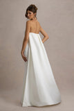Shes Trouble White Bandeau Maxi Dress With Cape