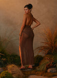 Fennella Beaded Maxi Dress Chocolate
