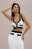 Nicky Black White Knit Crop Top
