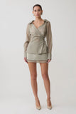 Frankie Organza Cross Over Shirt Smoke