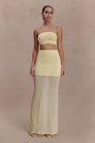 Tanyel Sheer And Bandage Knit Maxi Skirt Lemon
