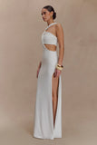 Lottie Slinky Maxi Dress With Split White