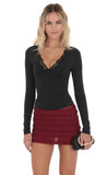 Ruffle Lace Tank Skirt in Burgundy