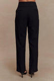 Penelope Pleated High Waisted Pants Black