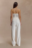 Fatima Satin Straight Leg Pant White