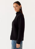 Davy Knit Zip Jacket Black