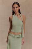 Xanthia Knit Halter Top Pastel Green