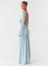Midnight Song Long Sleeve Maxi Dress Misty Blue