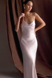 Lilly Sweetheart Satin Maxi Dress Soft Pink
