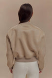 Rudy Suede Bomber Jacket Sand