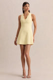 Raya Lemon Plunge Neck Mini Dress